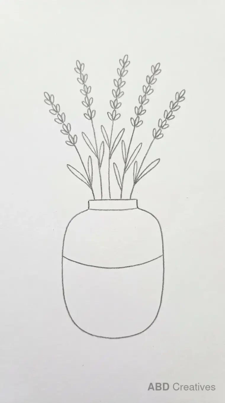 Lavender in a Round Vase