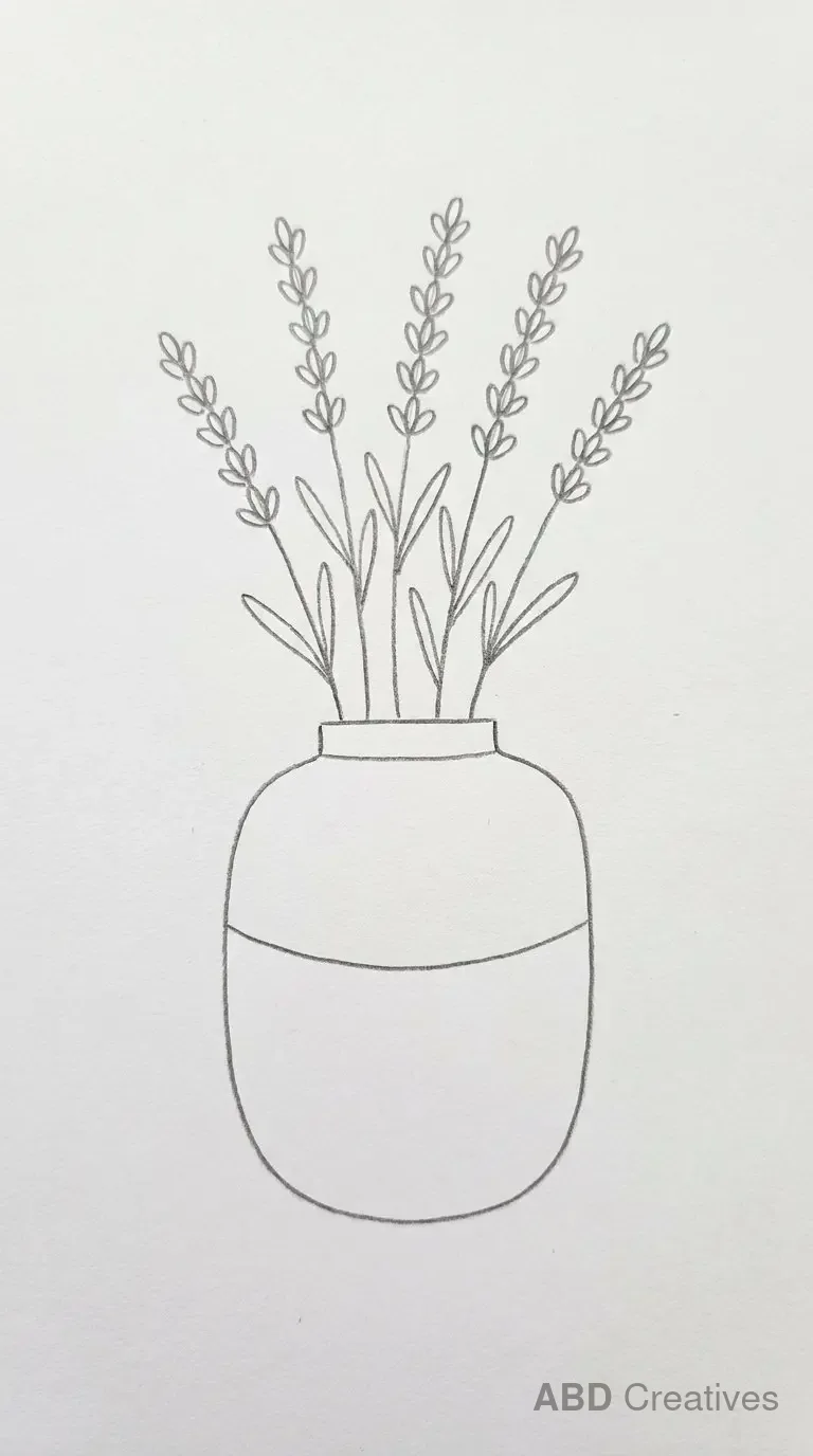 Lavender in a Round Vase