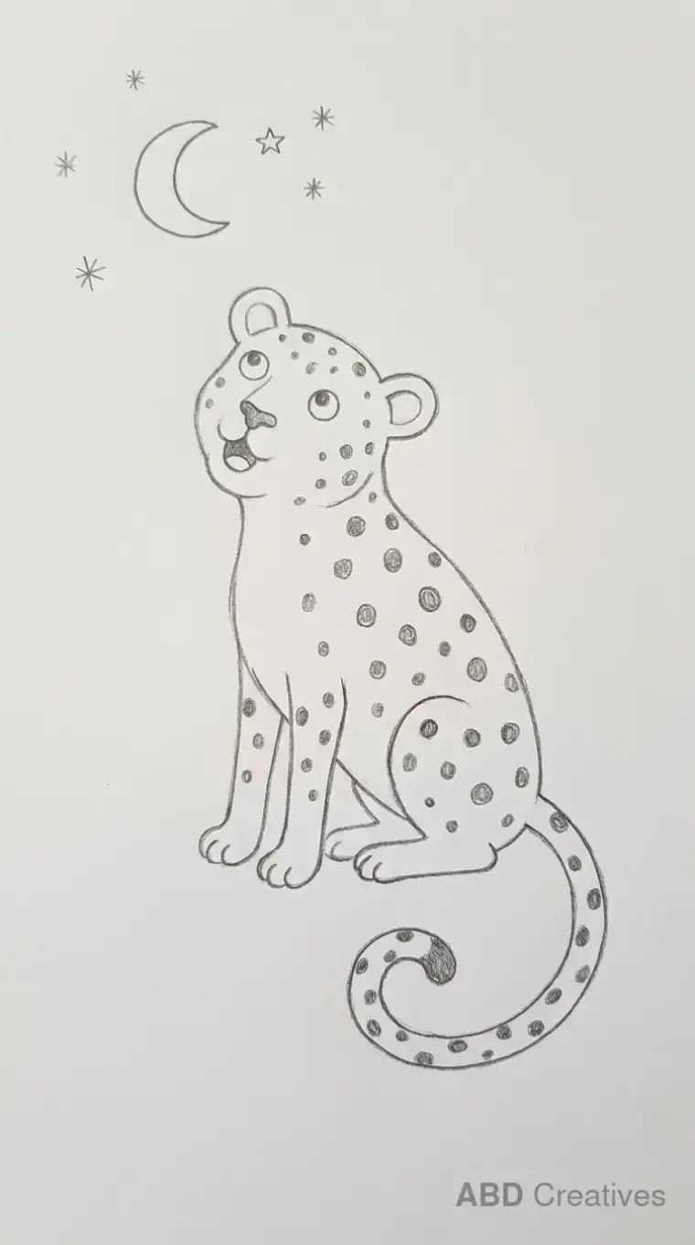 Leopard Looking at Moon