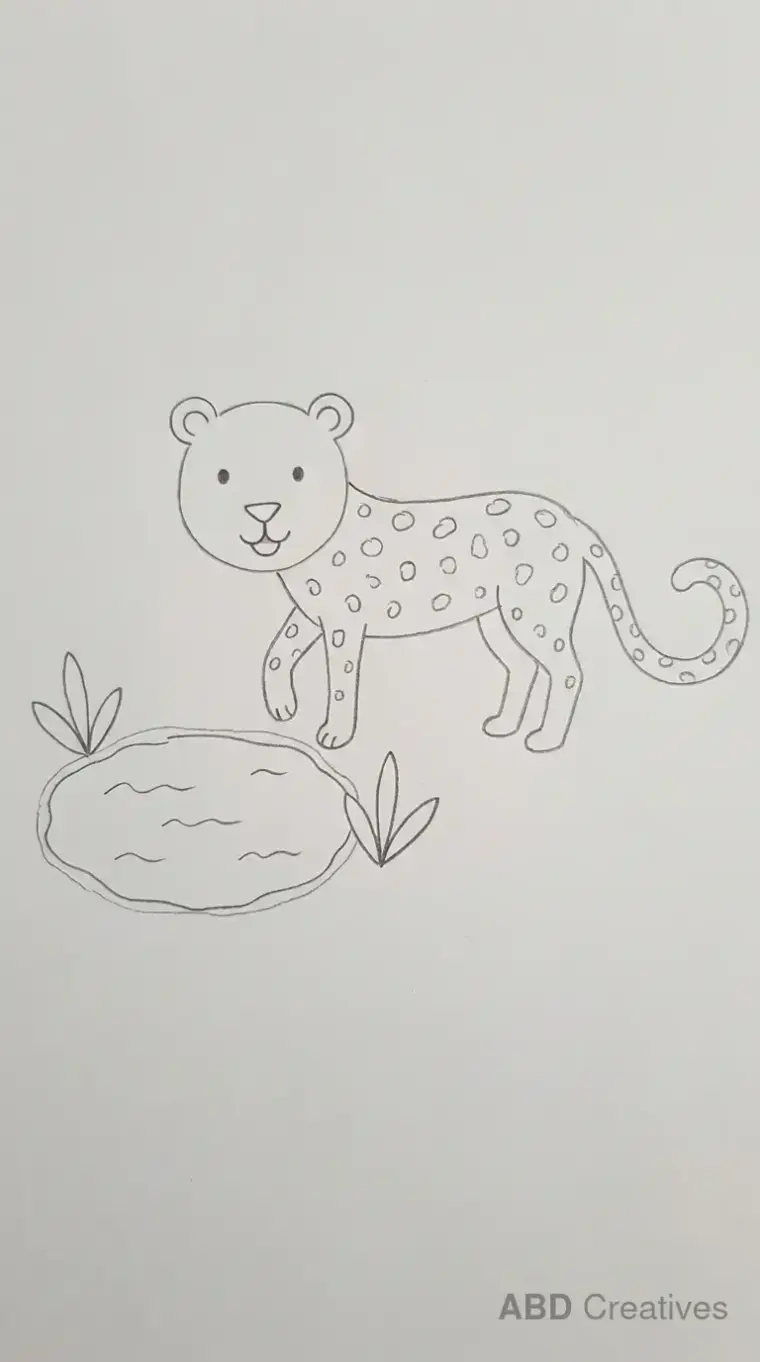 Leopard Standing by Watering Hole