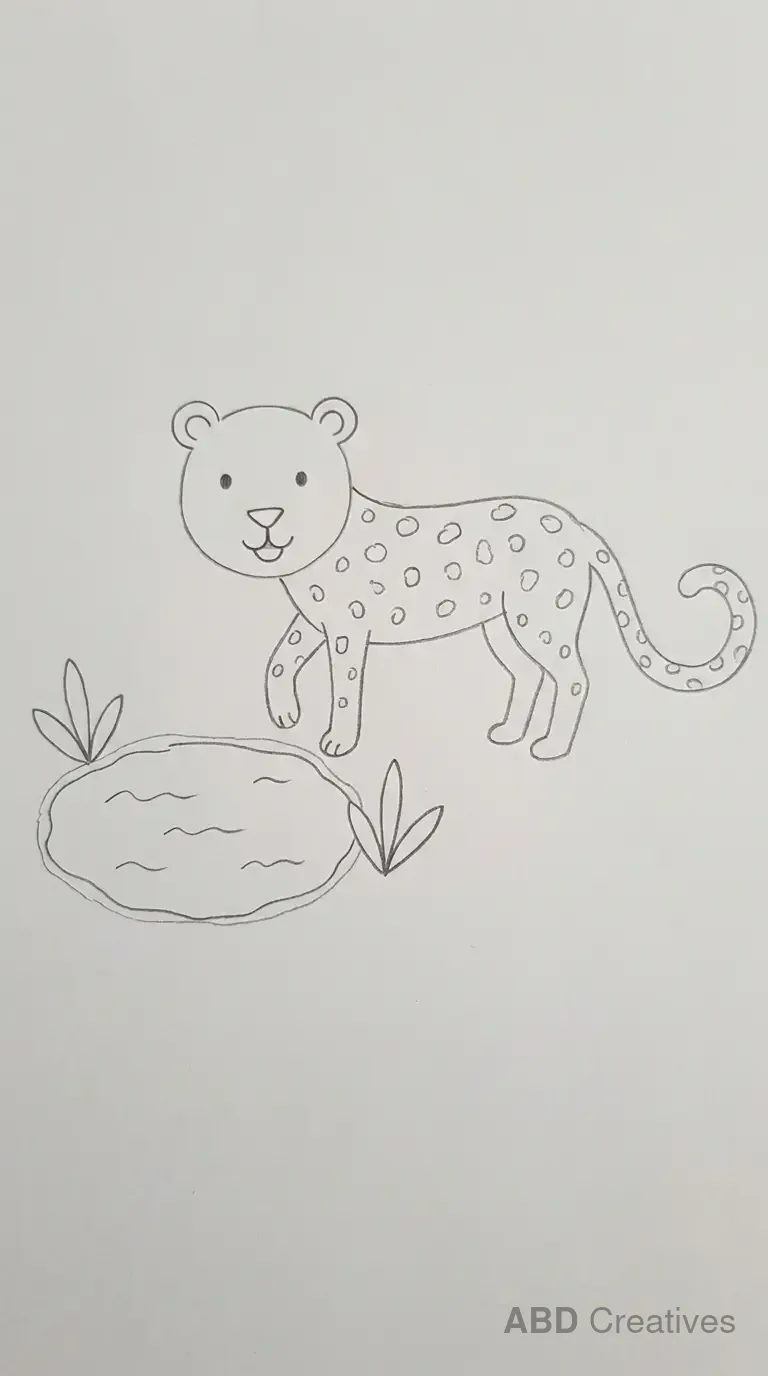 Leopard Standing by Watering Hole