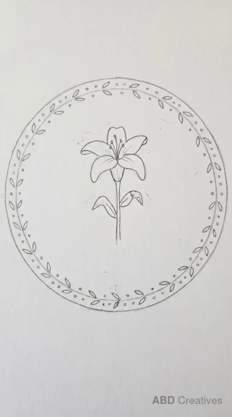 Lily in a Round Frame