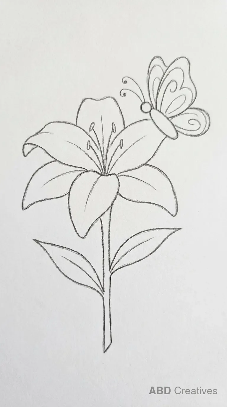 Lily with a Butterfly