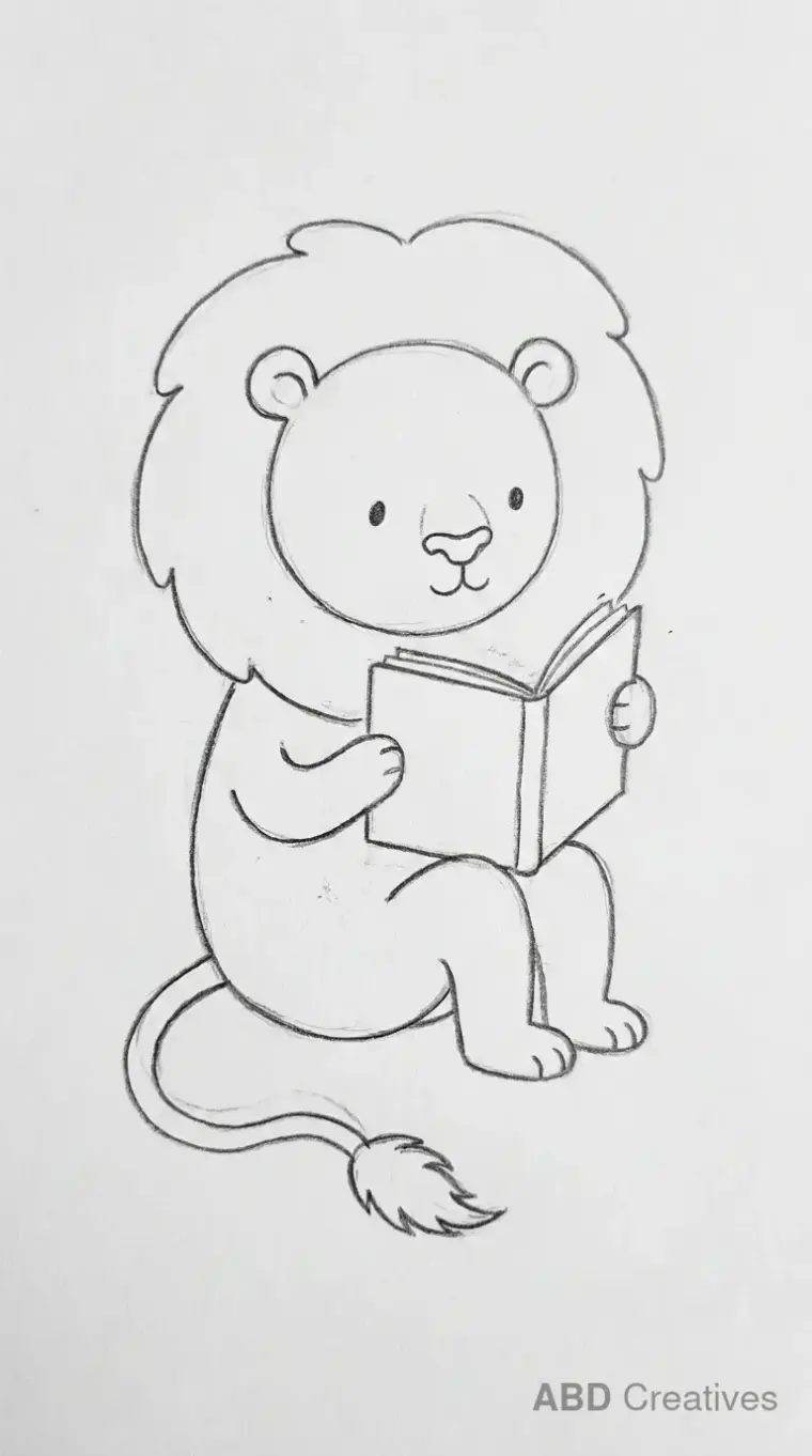 Lion Reading a Book
