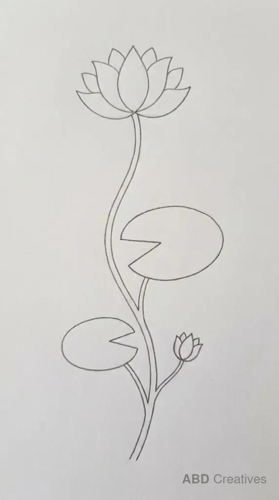 Lotus with a Bud and Lily Pad