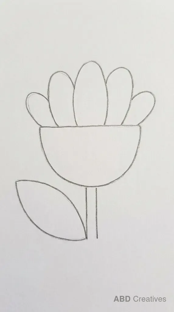Simple Lotus with One Leaf