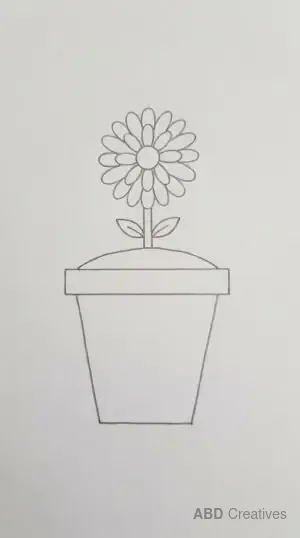 Marigold in a Clay Pot