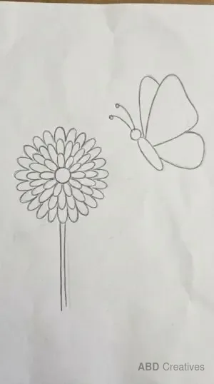 Marigold with a Butterfly