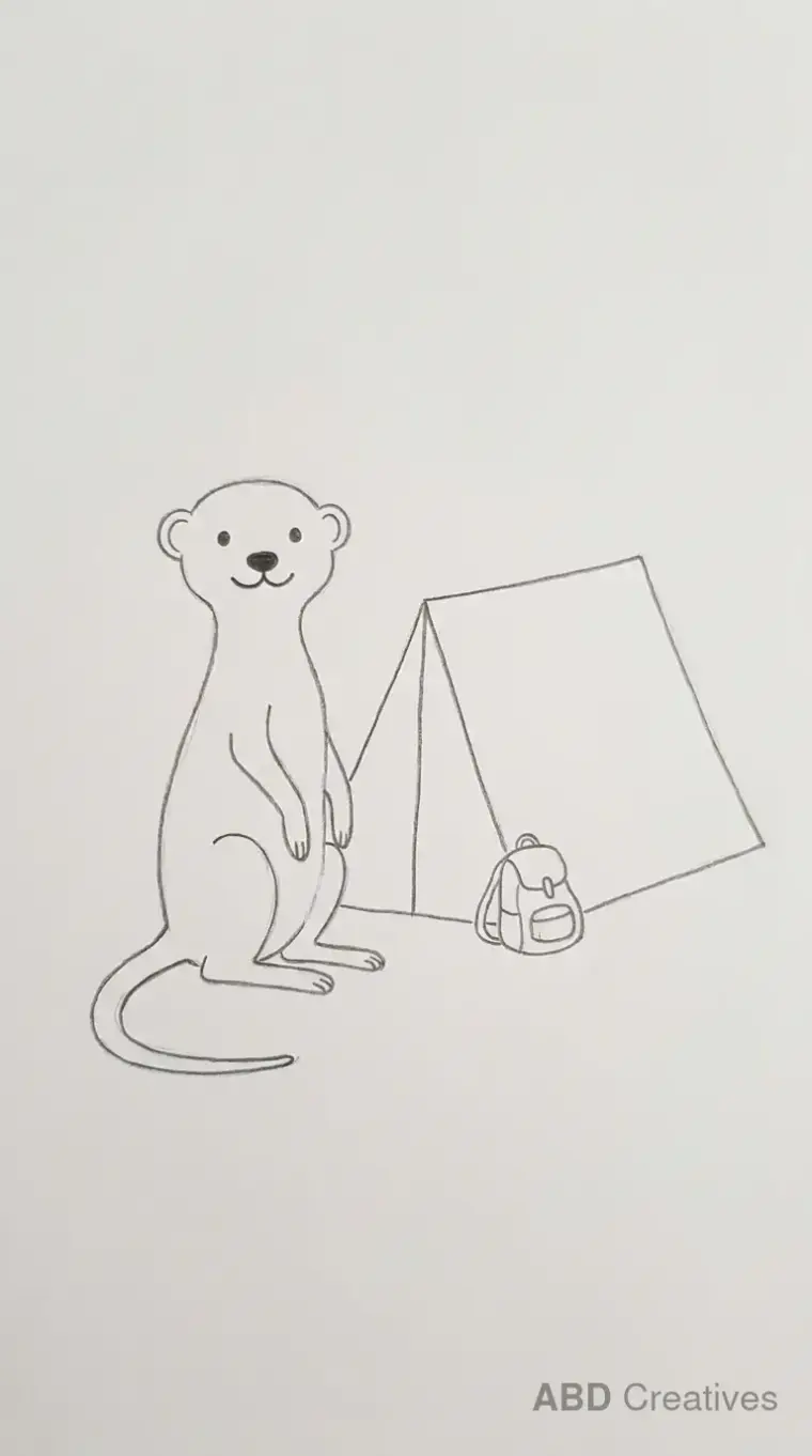 Meerkat Sitting Beside Camping Tent