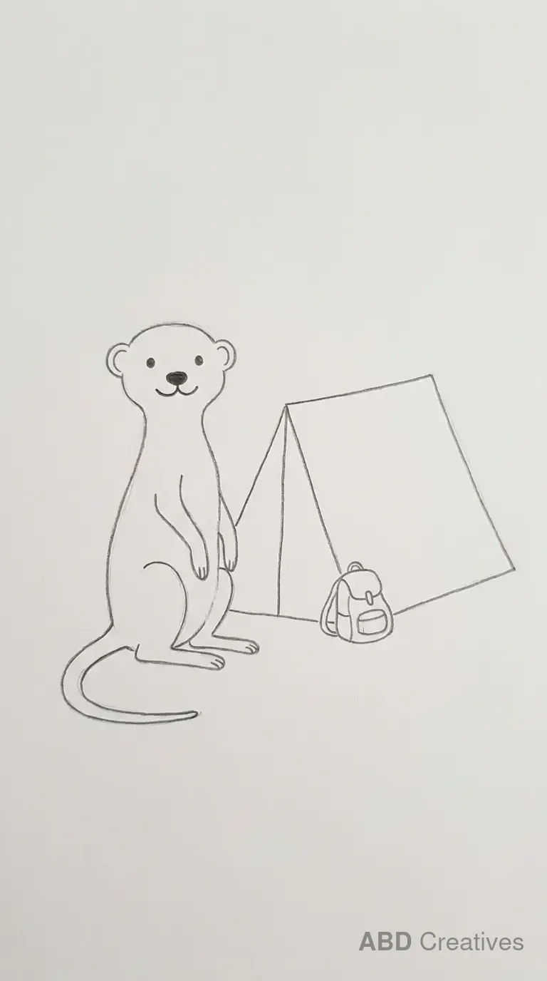 Meerkat Sitting Beside Camping Tent