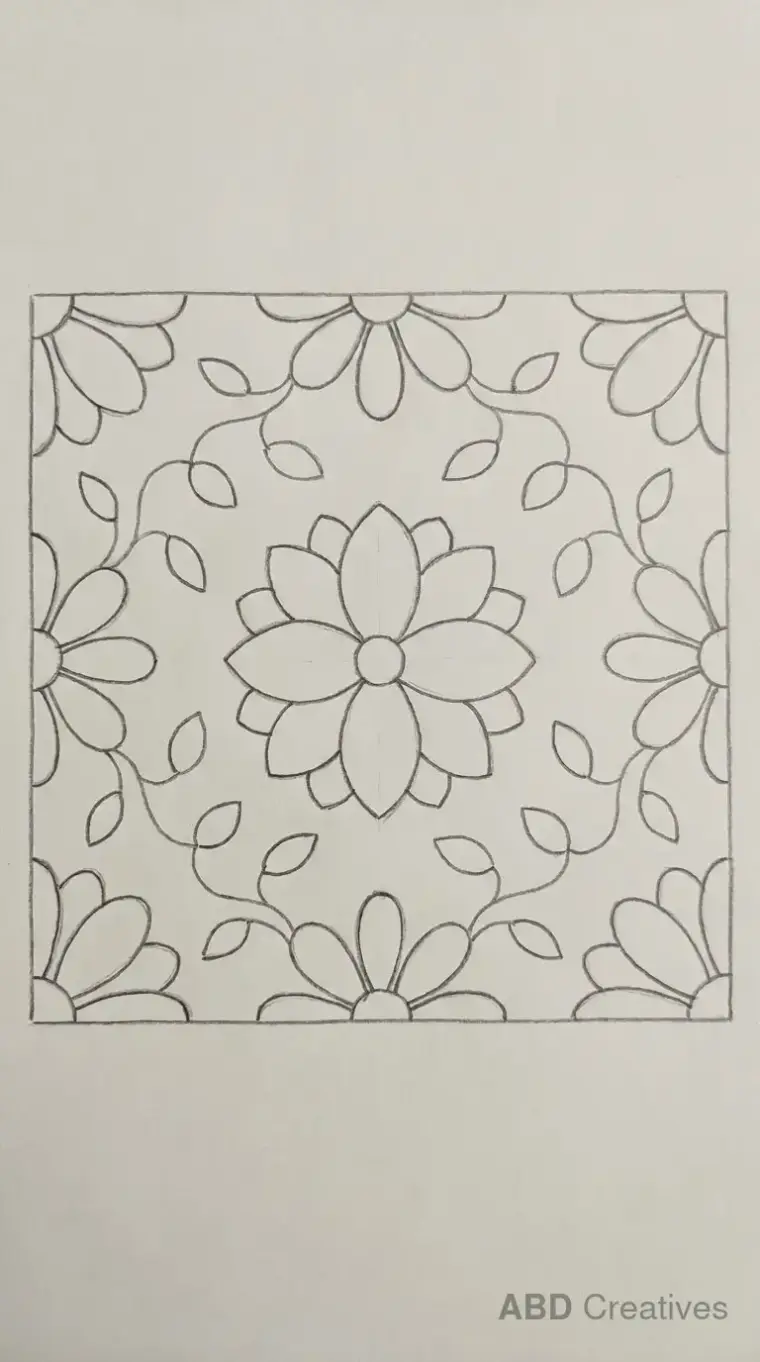 Mogra Flower Square Frame