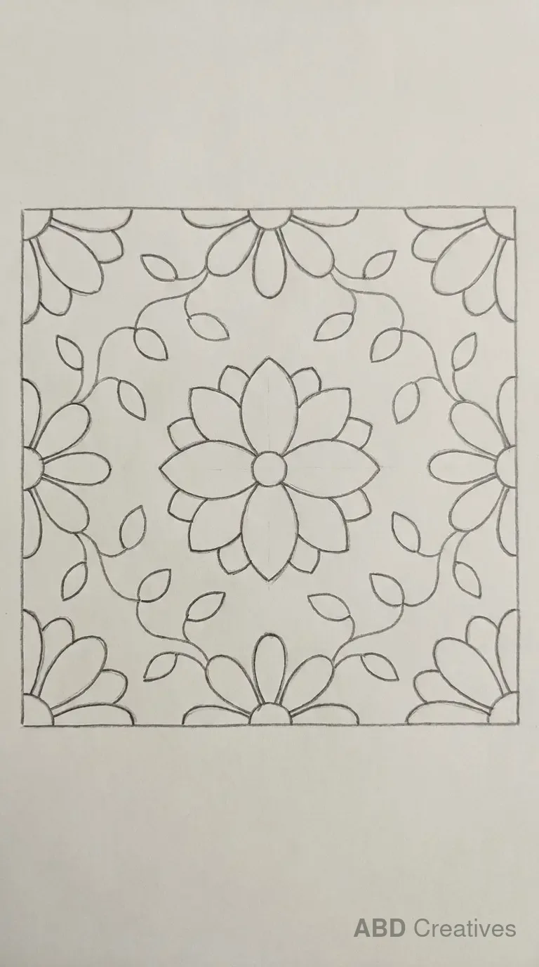 Mogra Flower Square Frame