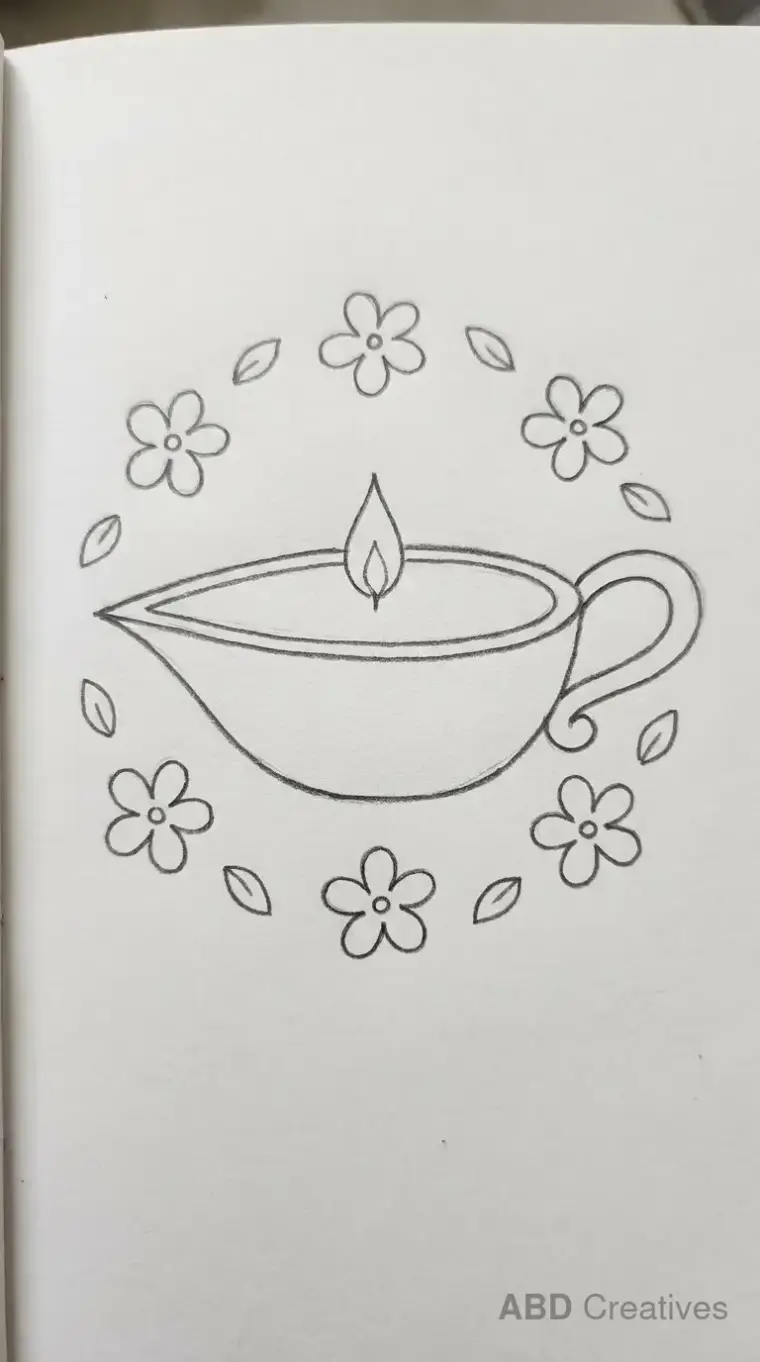 Mogra Flowers Around a Diya Lamp
