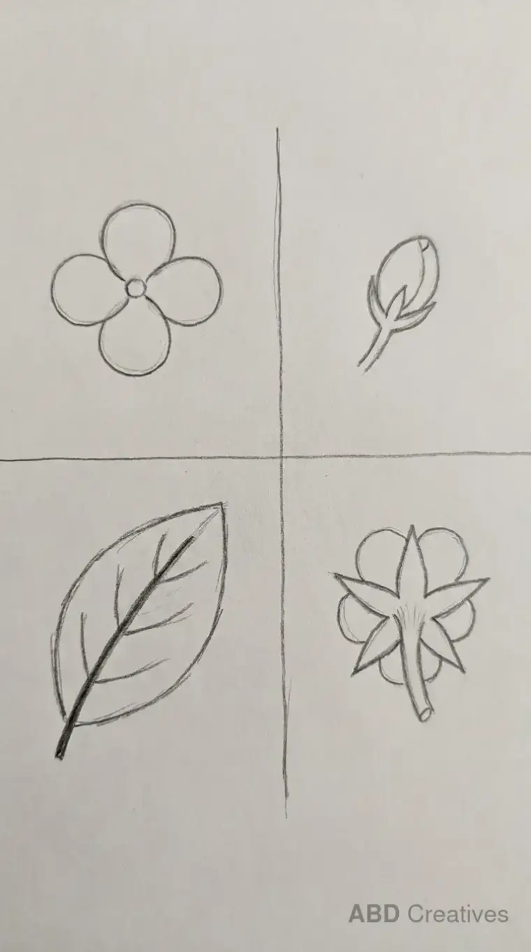 Mogra Practice Sheet with Four Parts