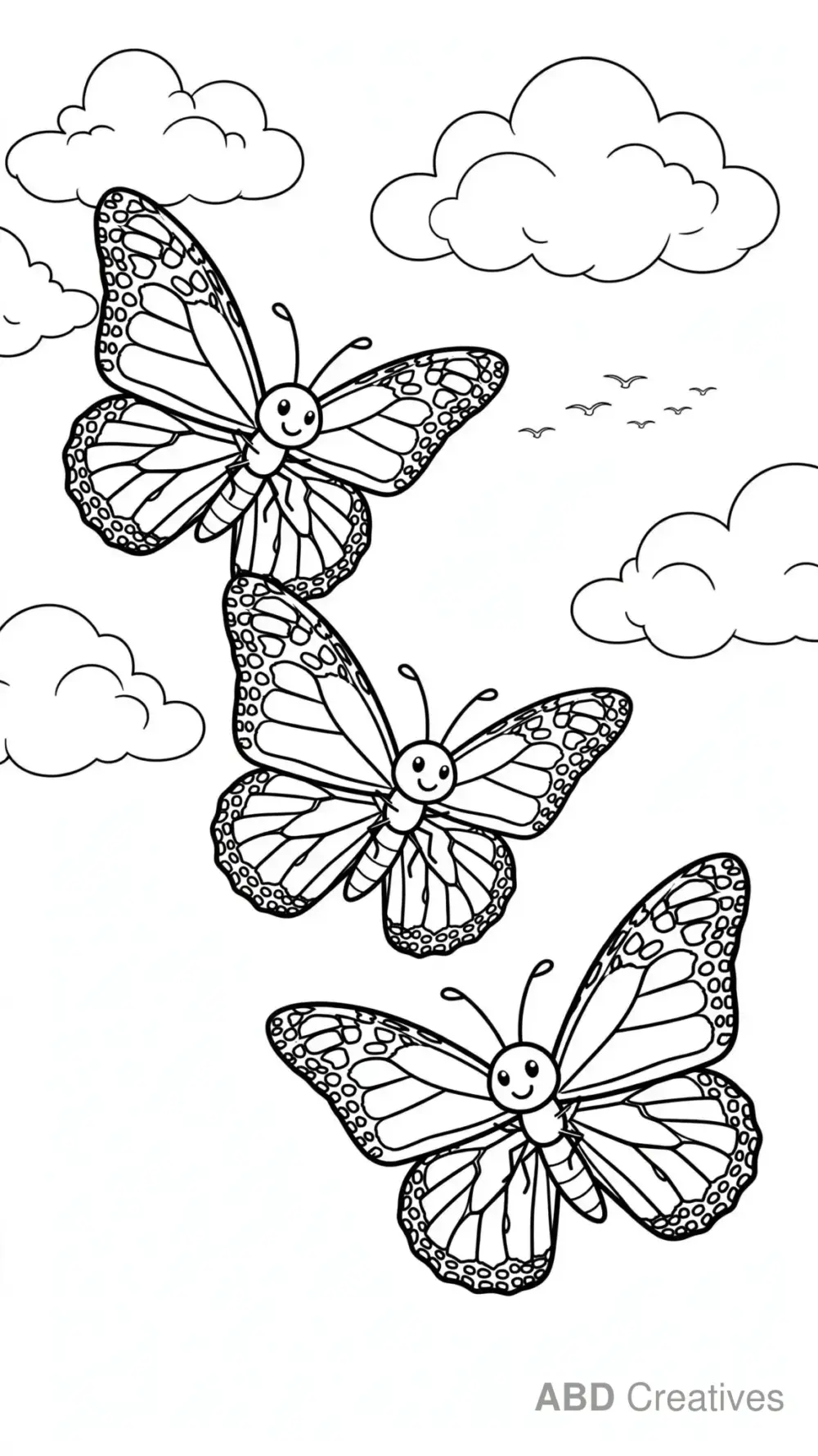 Monarch Butterfly Migration Coloring Page