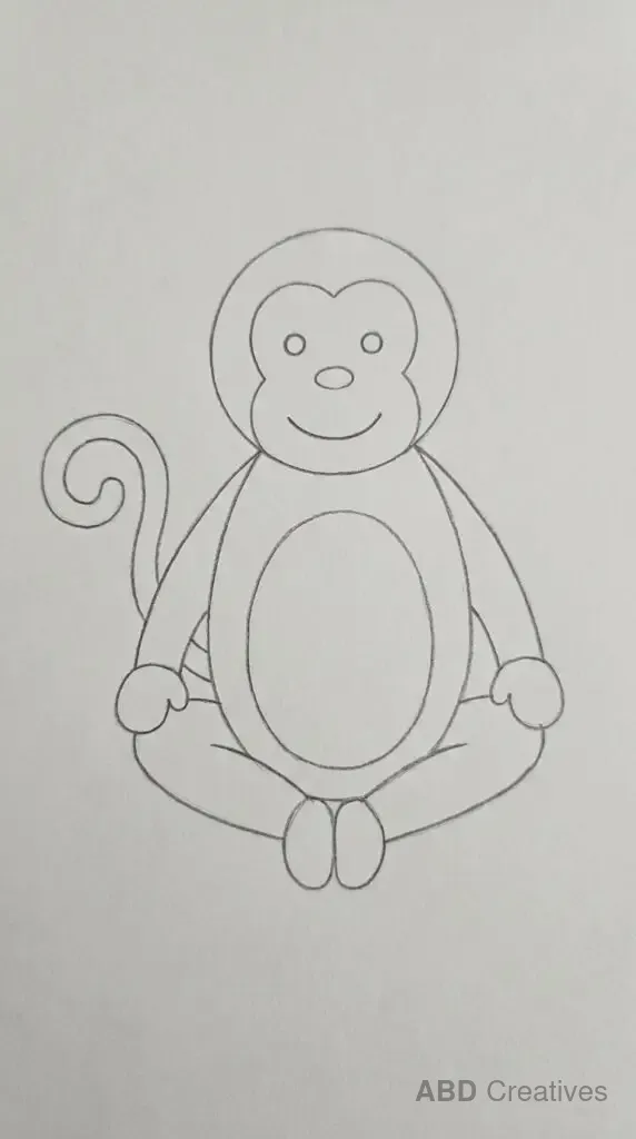 Monkey Sitting Front View