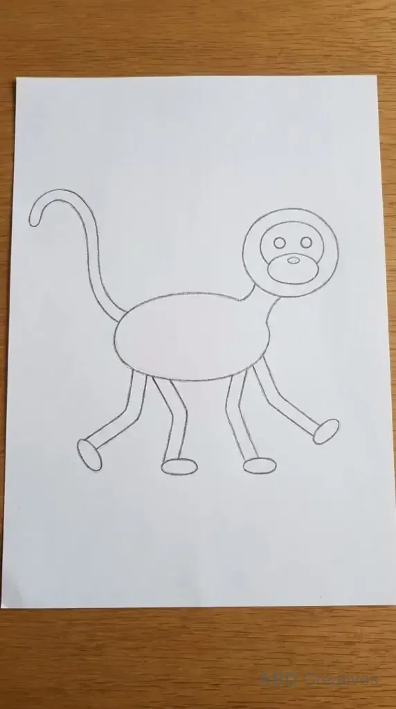 Simple Monkey Outline for Beginners