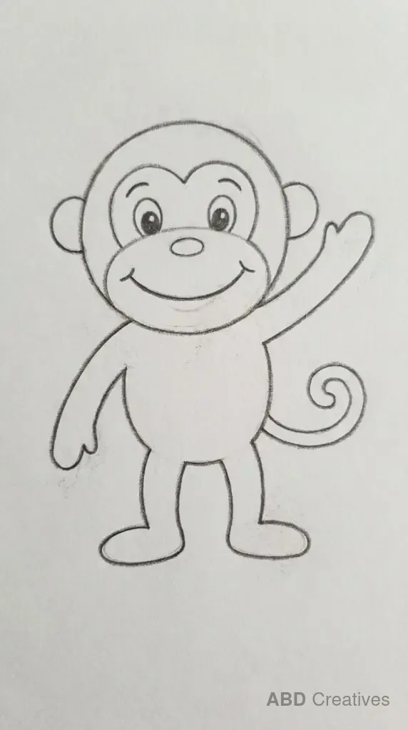 Cartoon Monkey Waving