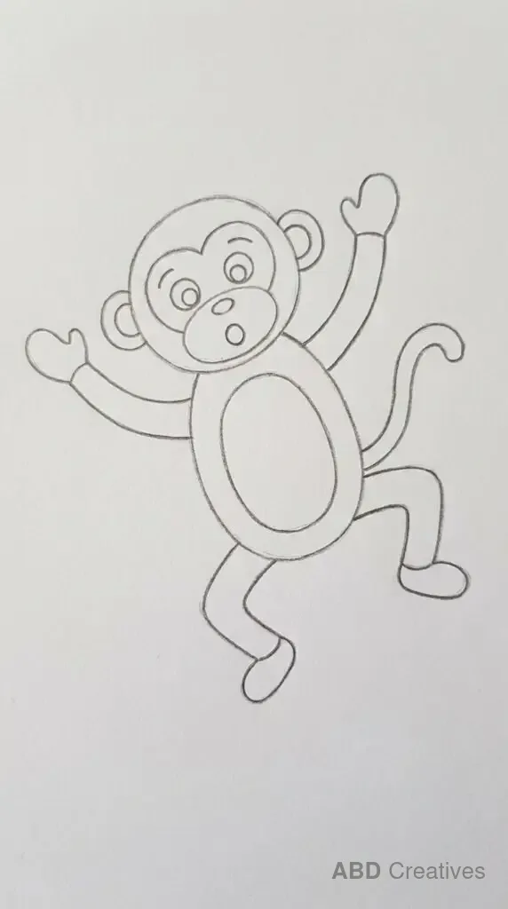 Monkey Jumping With Arms Up