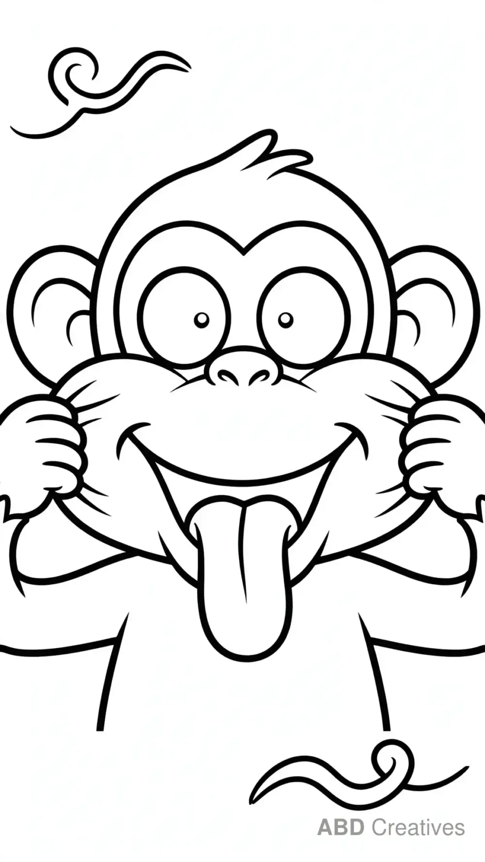 Monkey Making a Funny Face Coloring Page
