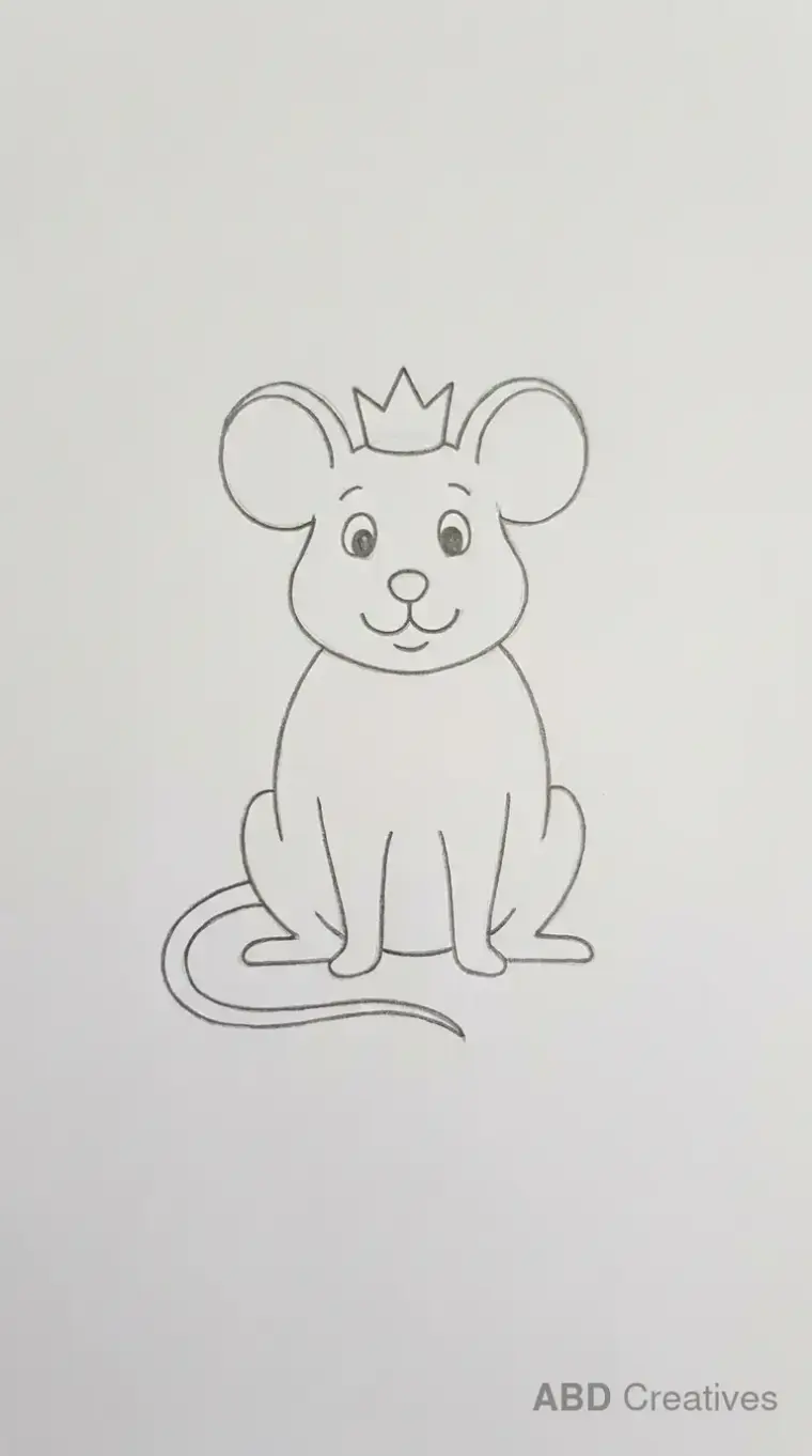 Mouse Wearing Crown Drawing