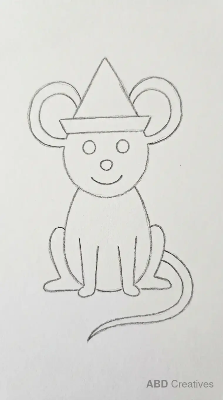 Mouse Wearing Hat Drawing