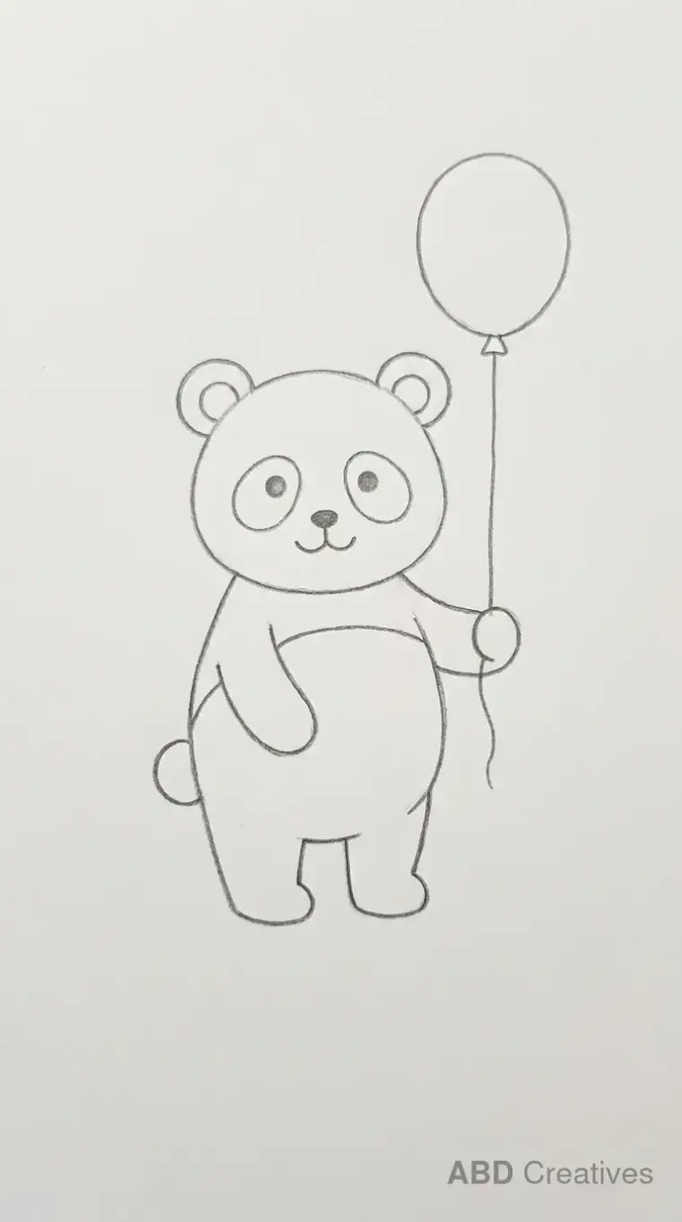 Panda Holding a Balloon