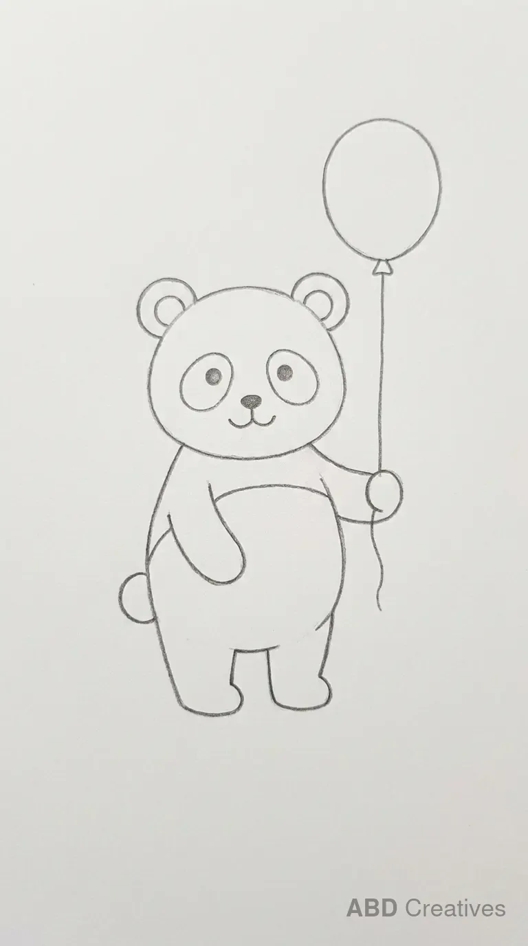 Panda Holding a Balloon