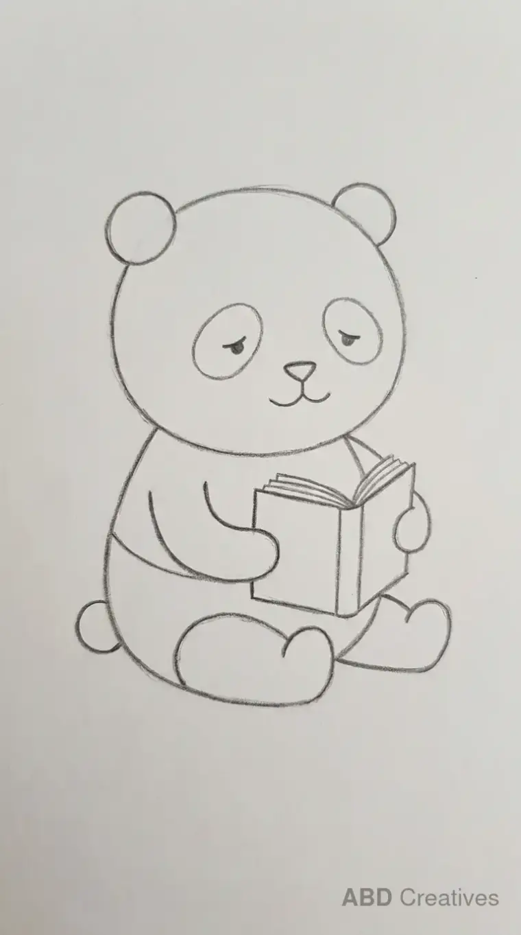 Panda Reading a Book