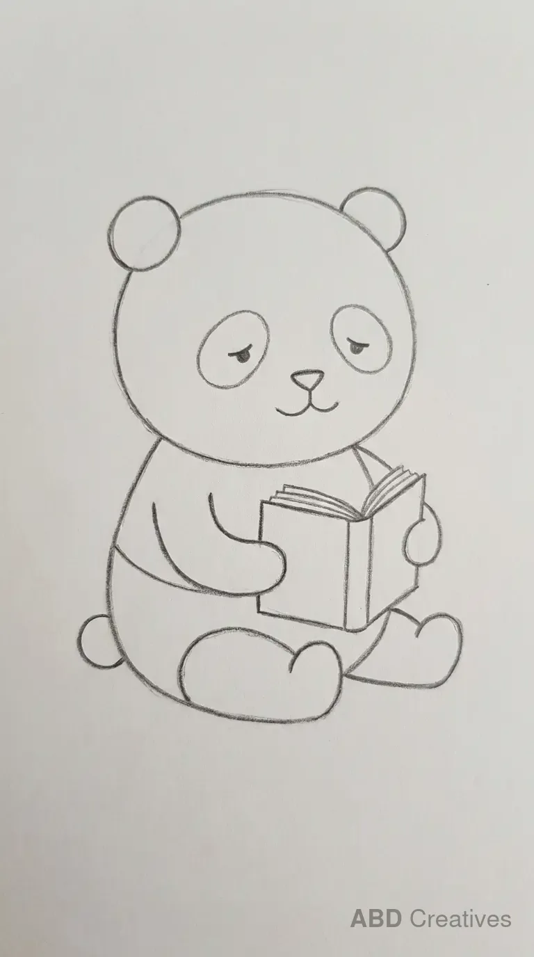 Panda Reading a Book