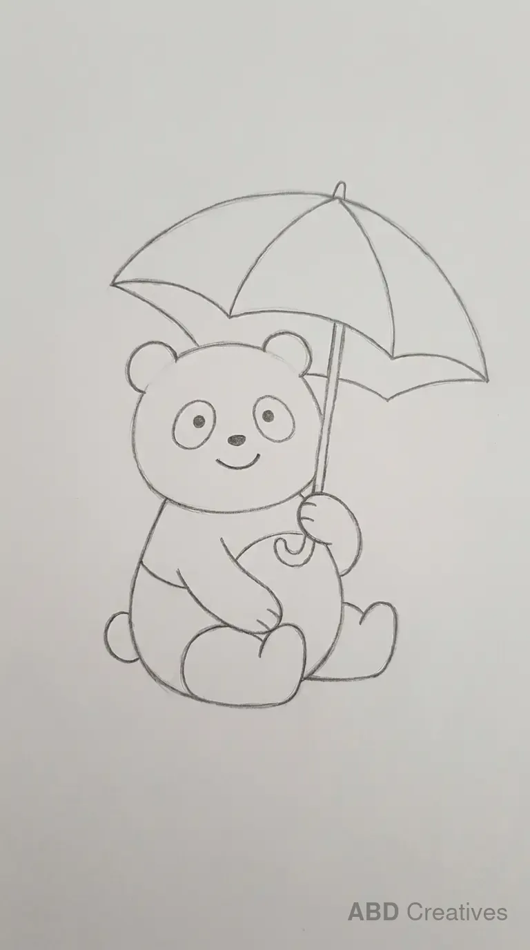 Panda Holding an Umbrella