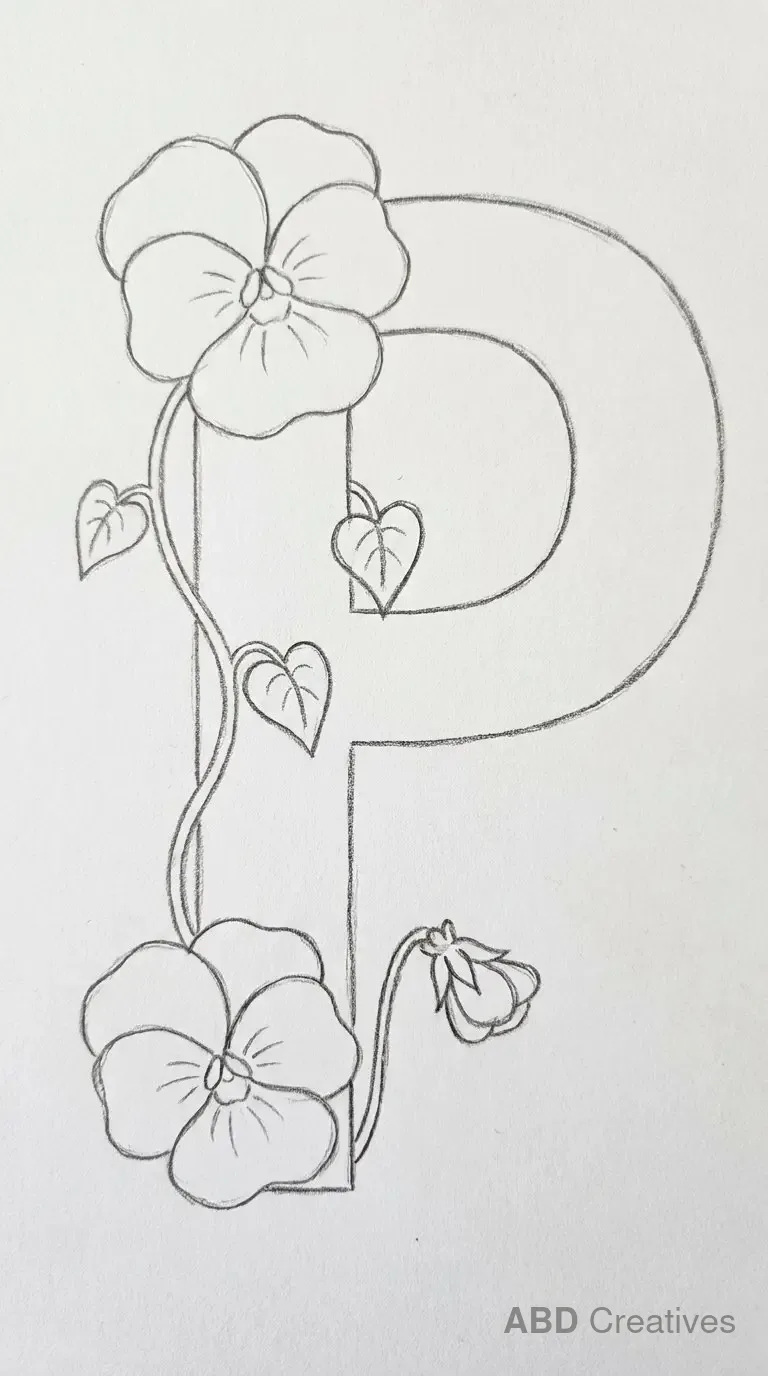 Pansy Decorating an Initial Letter