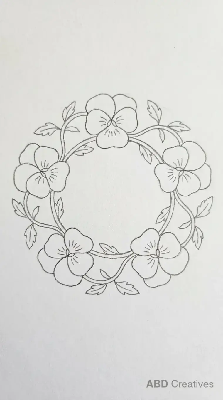 Pansy Flower Wreath