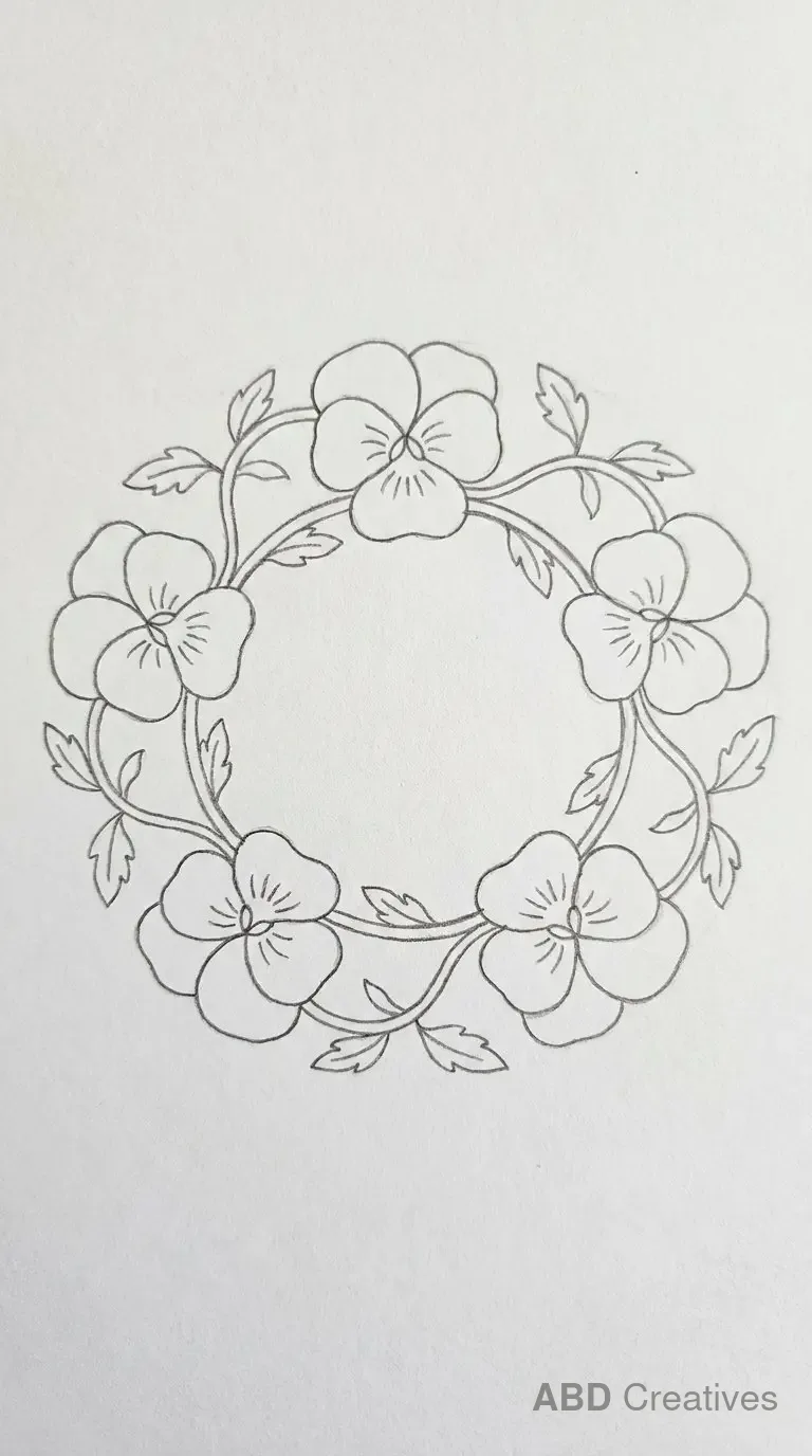 Pansy Flower Wreath