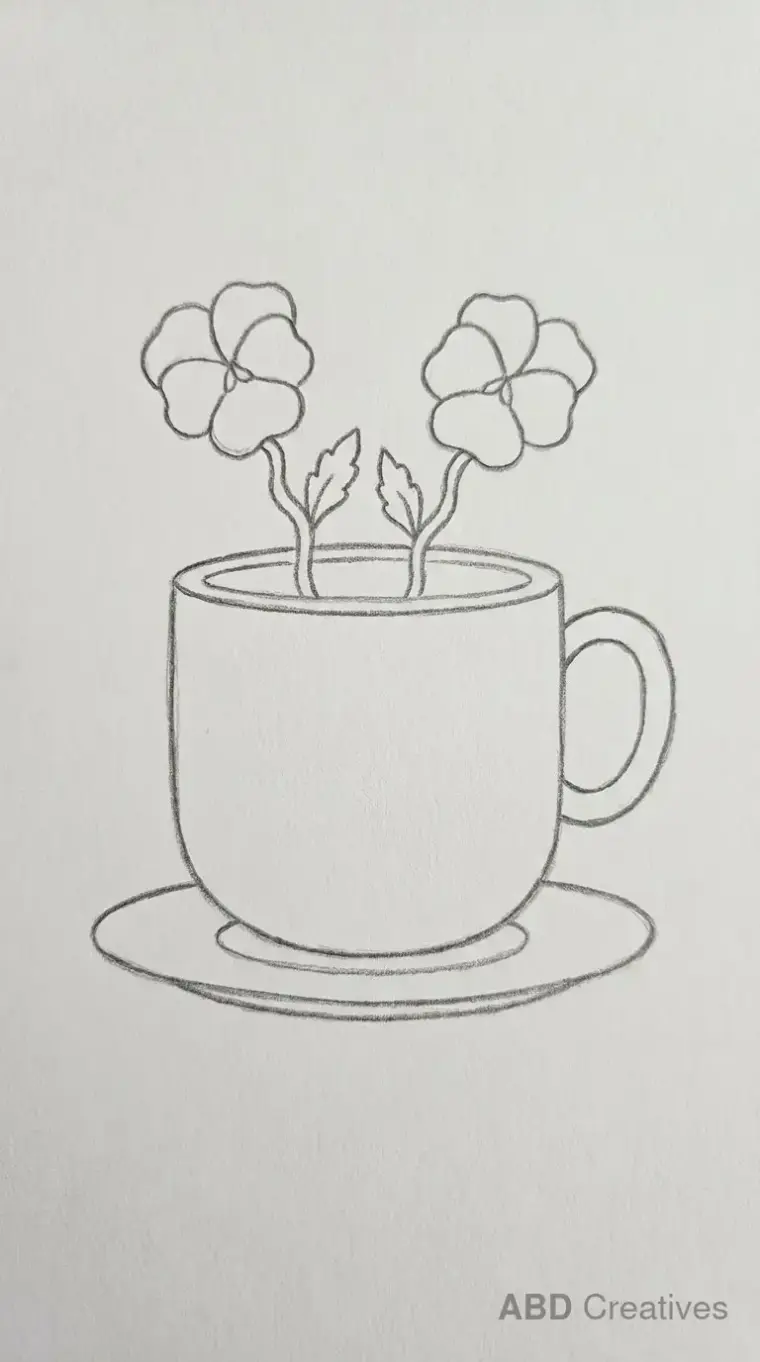 Pansy Flower in a Teacup