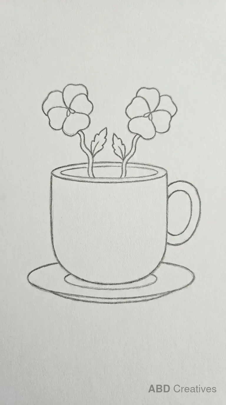 Pansy Flower in a Teacup