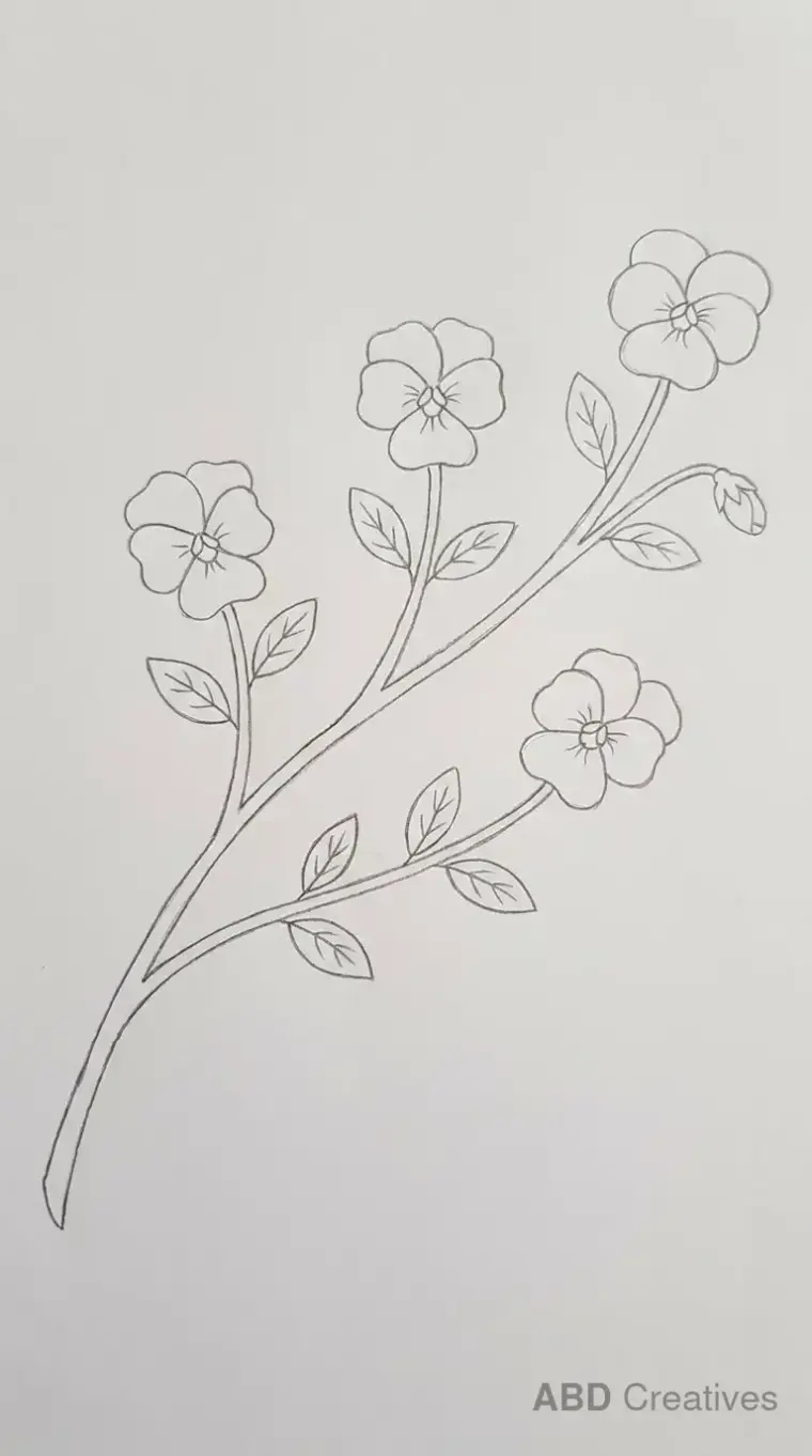 Pansy on a Branching Stem