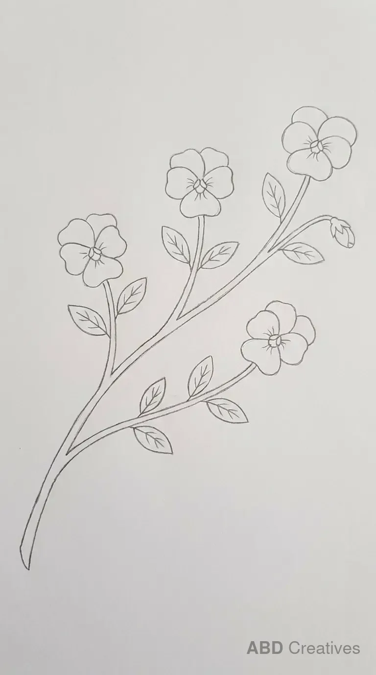 Pansy on a Branching Stem