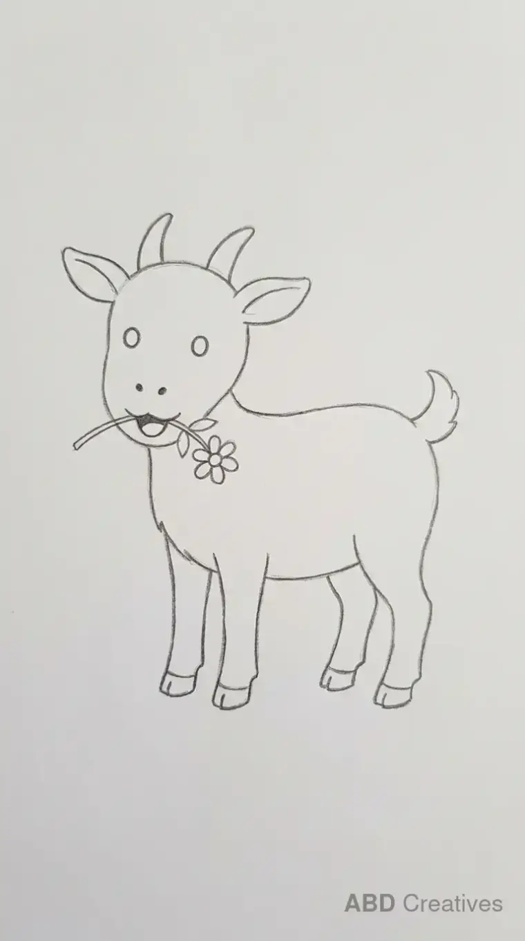 Goat Holding a Flower