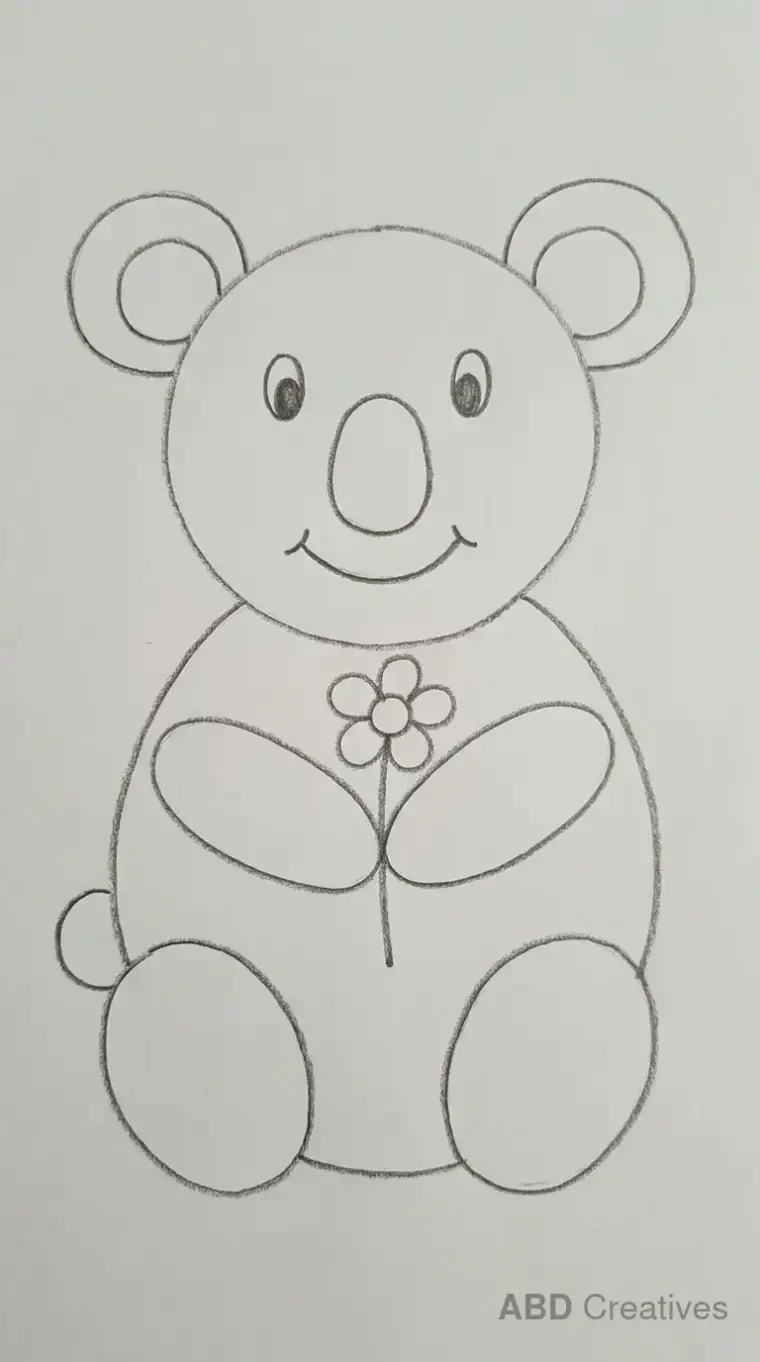 Koala Holding a Flower