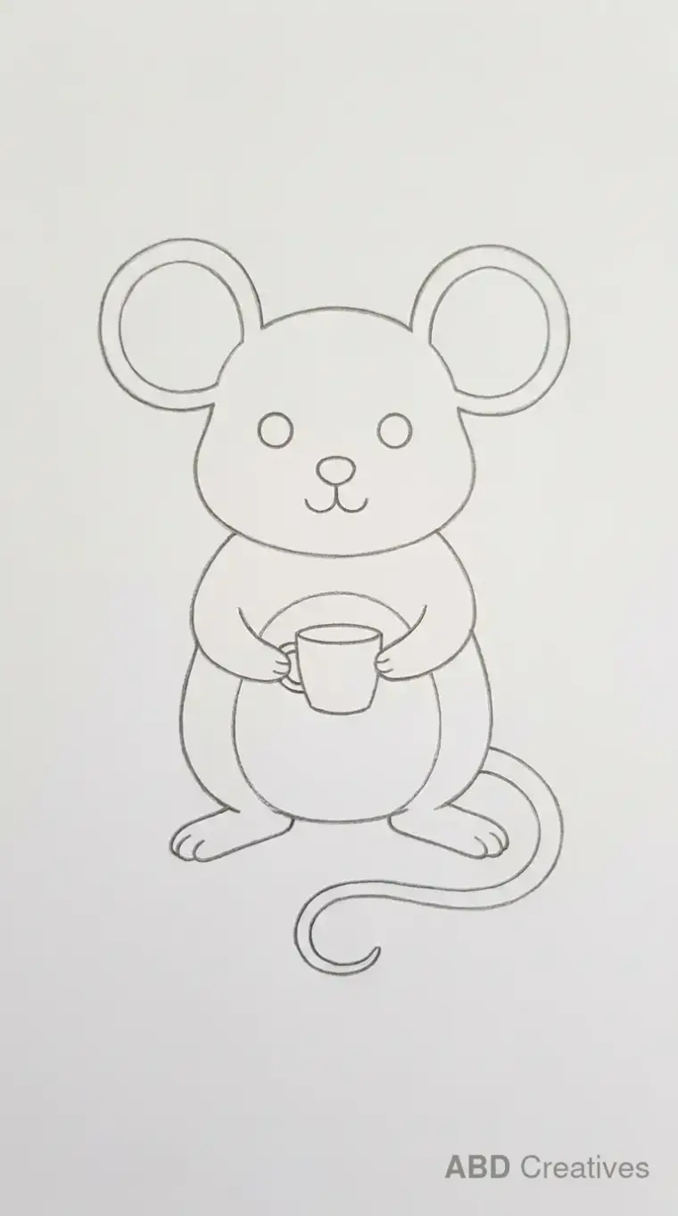 Mouse Holding Cup Drawing
