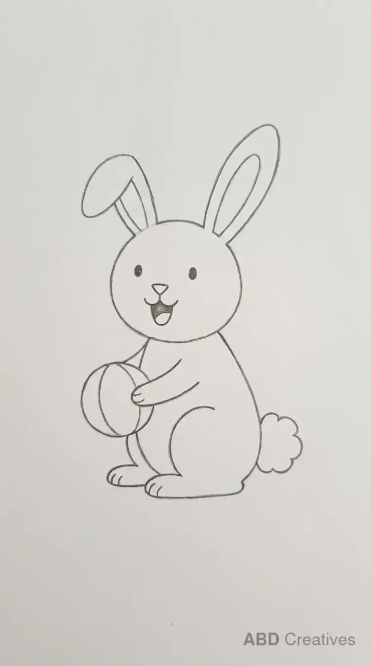 Bunny Holding a Ball