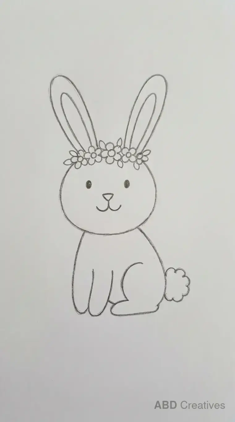 Bunny Wearing a Flower Crown