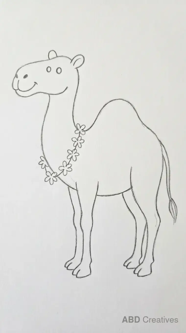 Simple Pencil Drawing of a Camel