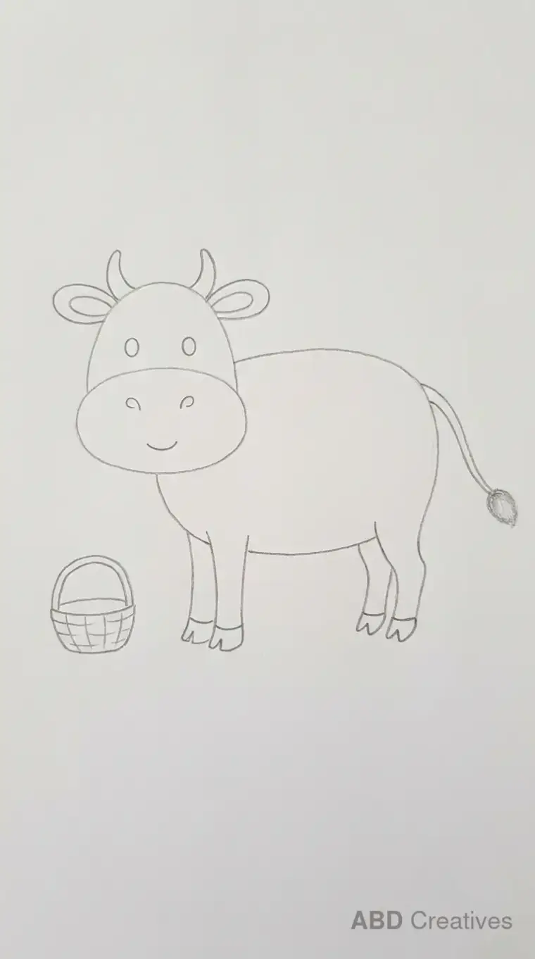 Cow Standing Next to a Bucket