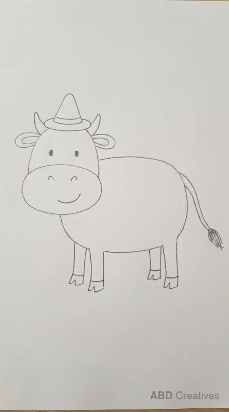 Cow Wearing a Party Hat