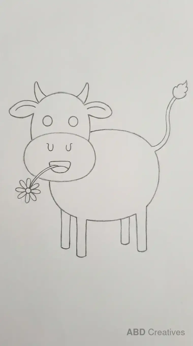 Cow with a Flower in Its Mouth