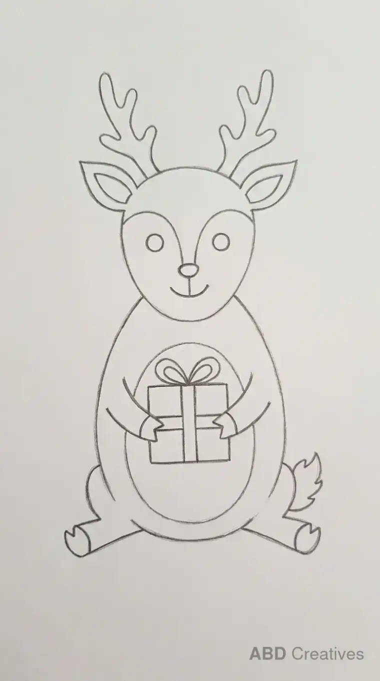 Deer Holding a Gift Box