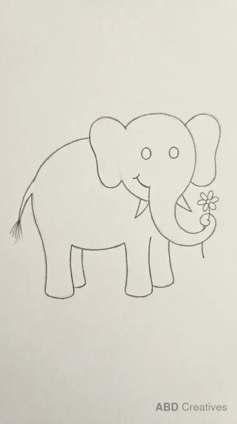 Elephant Holding a Flower