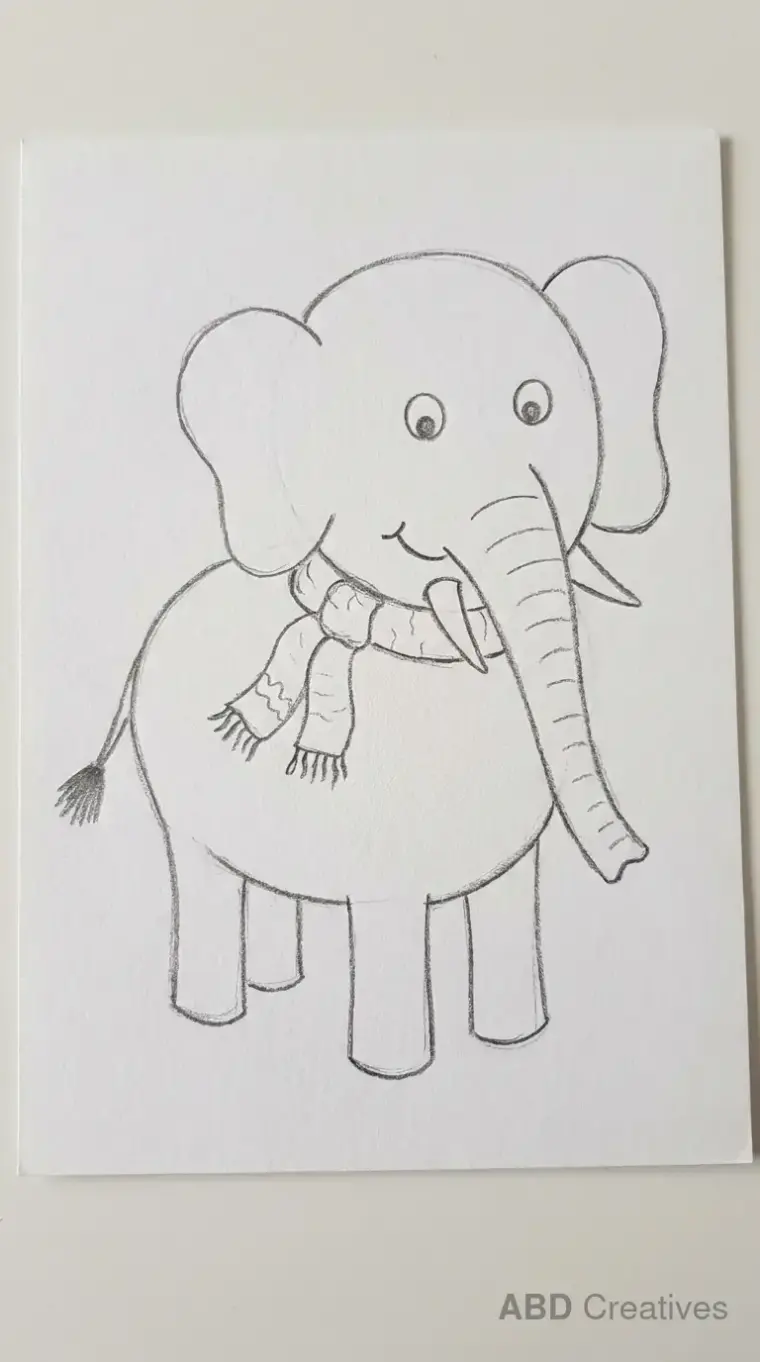 Elephant Wearing a Scarf